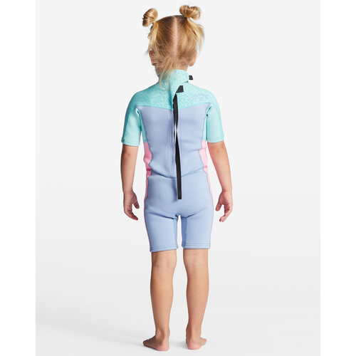 Billabong 2/2mm Synergy - Springsuit met Korte Mouwen en Achterrits voor Meisjes 2-7