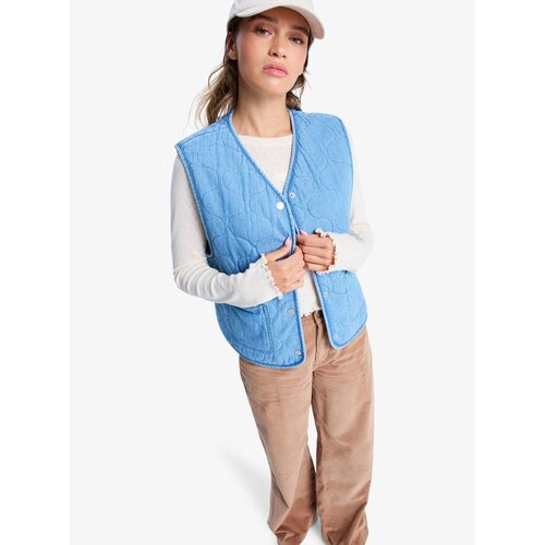 Roxy Simply Lucky - Dubbelzijdig kort denim jack met sherpavoering voor Dames Roxy Simply Lucky - Dubbelzijdig kort denim jack met sherpavoering voor Dames