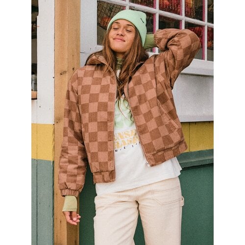 Roxy Feels Good Corduroy - Jack met capuchon van bedrukte corduroystof voor Dames Roxy Feels Good Corduroy - Jack met capuchon van bedrukte corduroystof voor Dames