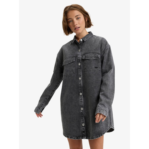 Roxy Tidal Moon - Mini denim overhemdjurk met lange mouw voor Dames Roxy Tidal Moon - Mini denim overhemdjurk met lange mouw voor Dames