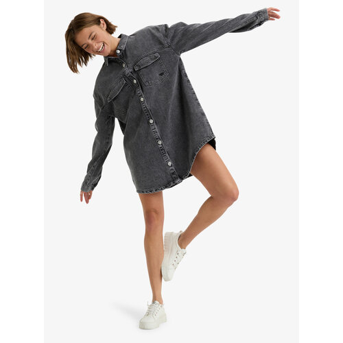 Roxy Tidal Moon - Mini denim overhemdjurk met lange mouw voor Dames