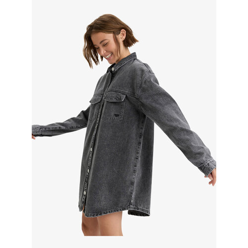 Roxy Tidal Moon - Mini denim overhemdjurk met lange mouw voor Dames