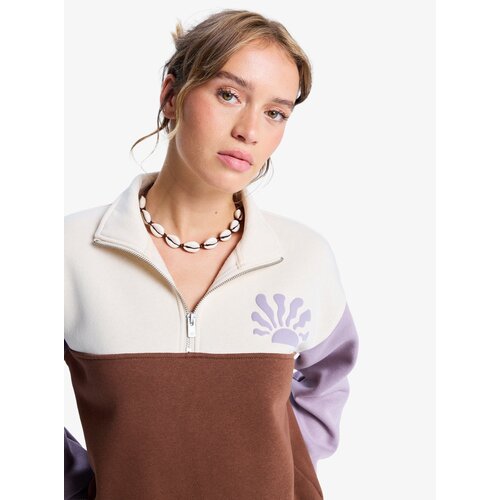Roxy View Point Block - Colourblock fleece met halve rits voor Dames