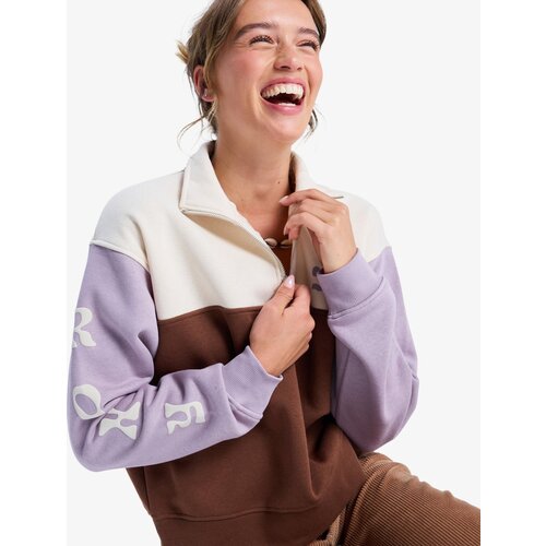 Roxy View Point Block - Colourblock fleece met halve rits voor Dames