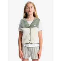 Iconic Color Block - Mouwloze Sherpa Top voor Meisjes 4-14