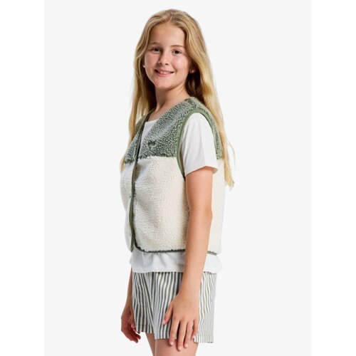 Roxy Iconic Color Block - Mouwloze Sherpa Top voor Meisjes 4-14