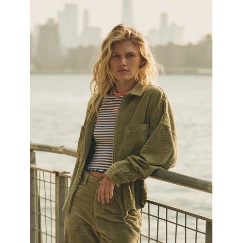 Roxy Chilled Out Washed - Corduroy Shirt Jacket met Rits voor Dames Roxy Chilled Out Washed - Corduroy Shirt Jacket met Rits voor Dames