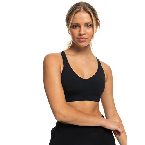 Roxy Heart Into It - Zwarte sportbeha voor dames Roxy Heart Into It - Zwarte sportbeha voor dames