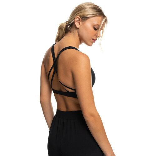 Roxy Heart Into It - Zwarte sportbeha voor dames Roxy Heart Into It - Zwarte sportbeha voor dames