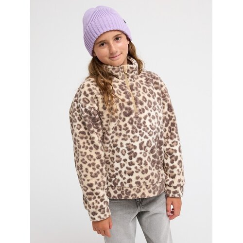 Roxy Calling All Mys - Beige fleece trui met print voor meisjes 4-14 Roxy Calling All Mys - Beige fleece trui met print voor meisjes 4-14
