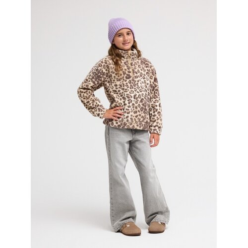 Roxy Calling All Mys - Beige fleece trui met print voor meisjes 4-14 Roxy Calling All Mys - Beige fleece trui met print voor meisjes 4-14