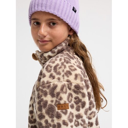 Roxy Calling All Mys - Beige fleece trui met print voor meisjes 4-14 Roxy Calling All Mys - Beige fleece trui met print voor meisjes 4-14