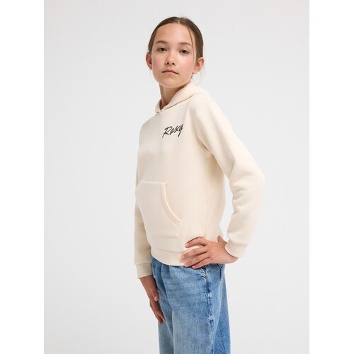 Roxy Surf Feeling Brushed - Beige hoodie voor meisjes 4-12 Roxy Surf Feeling Brushed - Beige hoodie voor meisjes 4-12