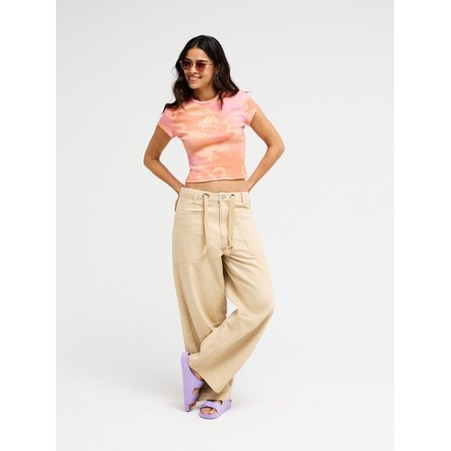 Roxy Sky And Sand - Beige relaxte cargobroek voor dames Roxy Sky And Sand - Beige relaxte cargobroek voor dames