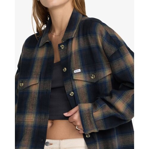 RVCA Bonito Boxy Flannel - Kort overshirt voor dames RVCA Bonito Boxy Flannel - Kort overshirt voor dames