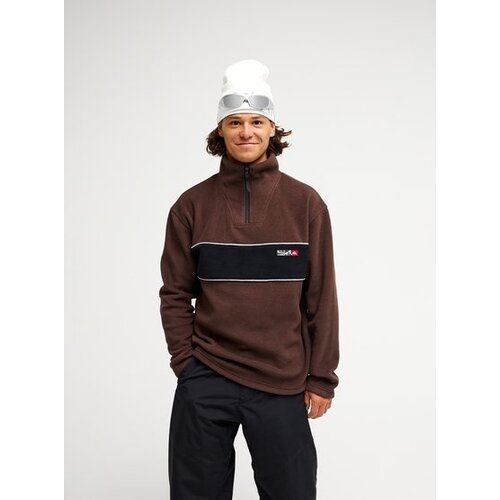 Quiksilver Young Guns Cruz Polar - Bruine fleece trui voor heren Quiksilver Young Guns Cruz Polar - Bruine fleece trui voor heren