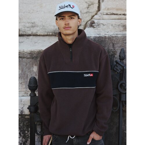 Quiksilver Young Guns Cruz Polar - Bruine fleece trui voor heren Quiksilver Young Guns Cruz Polar - Bruine fleece trui voor heren