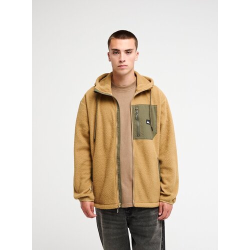 Quiksilver Clean Coast Hood - Beige fleece vest voor heren Quiksilver Clean Coast Hood - Beige fleece vest voor heren