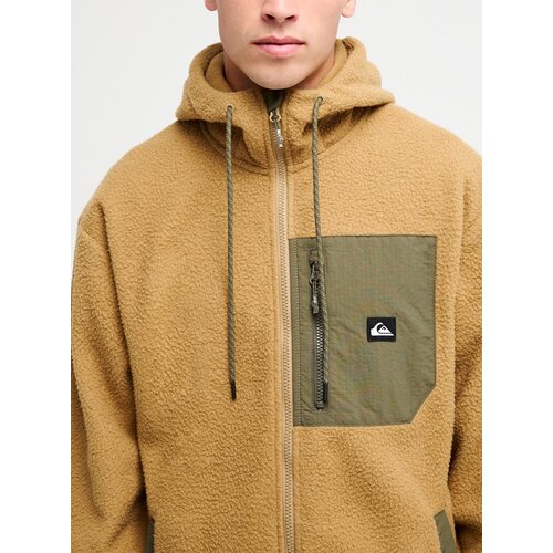 Quiksilver Clean Coast Hood - Beige fleece vest voor heren Quiksilver Clean Coast Hood - Beige fleece vest voor heren