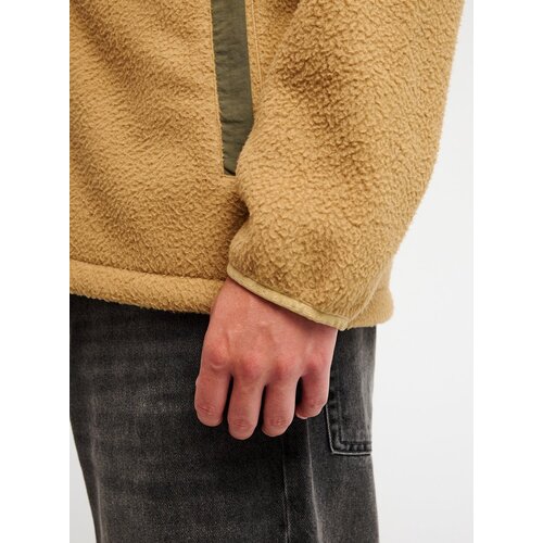 Quiksilver Clean Coast Hood - Beige fleece vest voor heren Quiksilver Clean Coast Hood - Beige fleece vest voor heren