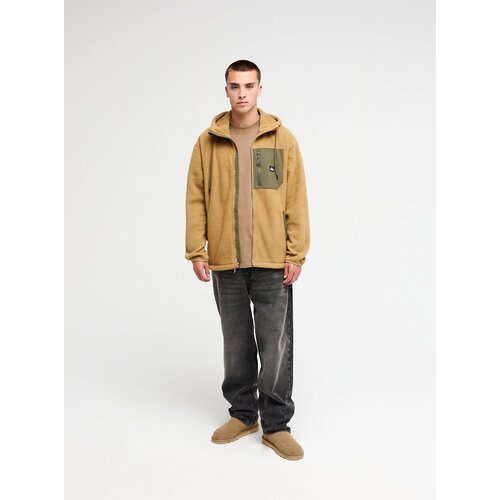 Quiksilver Clean Coast Hood - Beige fleece vest voor heren Quiksilver Clean Coast Hood - Beige fleece vest voor heren