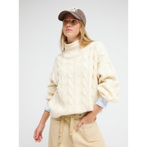 Roxy Kindness Is Key - Warme kabeltrui met turtlehals voor dames