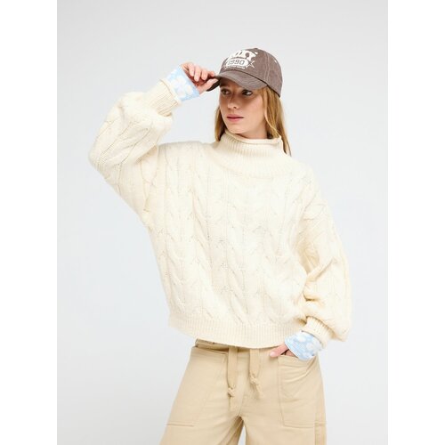 Roxy Kindness Is Key - Warme kabeltrui met turtlehals voor dames