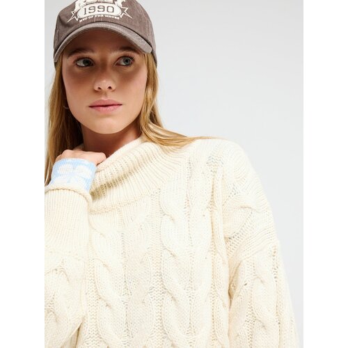 Roxy Kindness Is Key - Warme kabeltrui met turtlehals voor dames