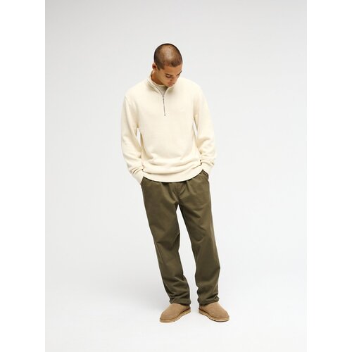 Quiksilver Salt Water 1/4 - Beige trui met een halve rits voor heren Quiksilver Salt Water 1/4 - Beige trui met een halve rits voor heren