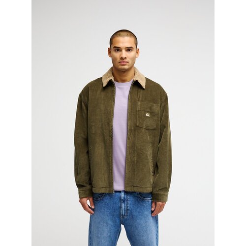 Quiksilver Dna Sherpa Harrington - Groene gevoerde ribcord jas voor heren Quiksilver Dna Sherpa Harrington - Groene gevoerde ribcord jas voor heren