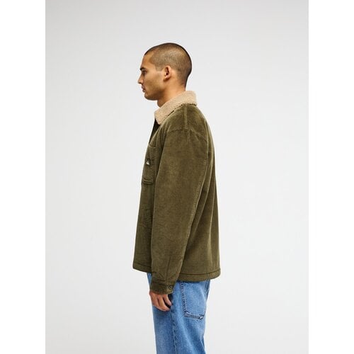 Quiksilver Dna Sherpa Harrington - Groene gevoerde ribcord jas voor heren Quiksilver Dna Sherpa Harrington - Groene gevoerde ribcord jas voor heren