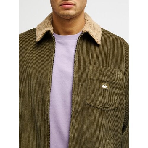 Quiksilver Dna Sherpa Harrington - Groene gevoerde ribcord jas voor heren Quiksilver Dna Sherpa Harrington - Groene gevoerde ribcord jas voor heren
