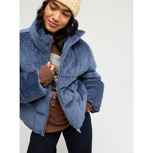 Roxy Crystal Fade Corduroy - Blauwe corduroy jas voor dames Roxy Crystal Fade Corduroy - Blauwe corduroy jas voor dames
