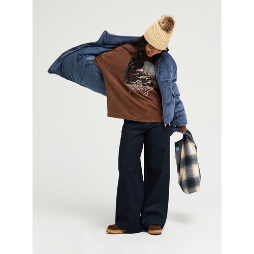 Roxy Crystal Fade Corduroy - Blauwe corduroy jas voor dames Roxy Crystal Fade Corduroy - Blauwe corduroy jas voor dames