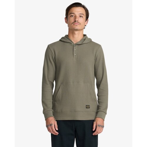 RVCA Dayshift Henley - Groene top met capuchon voor heren RVCA Dayshift Henley - Groene top met capuchon voor heren