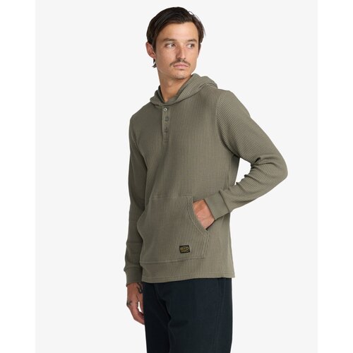 RVCA Dayshift Henley - Groene top met capuchon voor heren RVCA Dayshift Henley - Groene top met capuchon voor heren