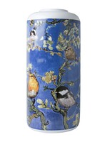 Heinen Delfts Blauw Cilinder Vaas Vogels van Gogh