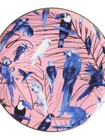 Heinen Delfts Blauw Bord Tropische Vogels XL