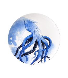 Heinen Delfts Blauw Bord Octopus