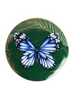 Heinen Delfts Blauw Bord Vlinder