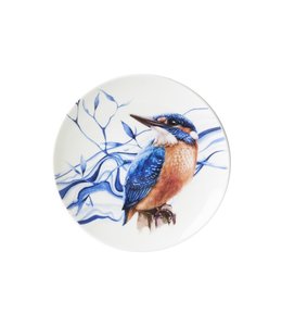 Heinen Delfts Blauw Bord IJsvogel