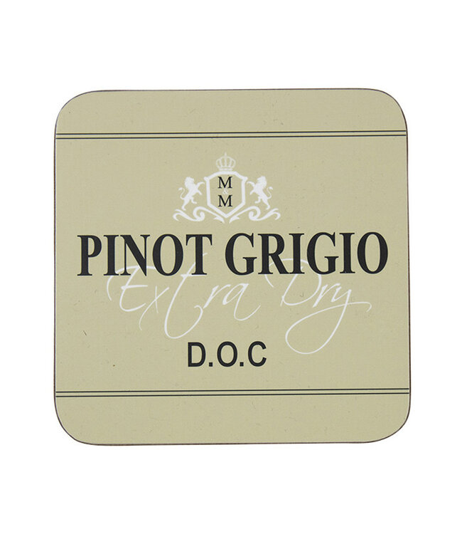 Mars & More Onderzetters Wijn Pinot Grigio Taupe 6 stuks 10 x 10