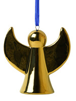 Heinen Delfts Blauw Kerstornament Engel Goud
