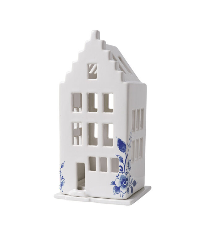 Heinen Delfts Blauw Waxinelichthouder Huis Trapgevel Delfts Blauw