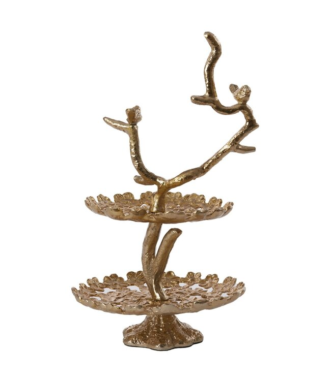 Light & Living Etagere Bird 2 laags glanzend goud