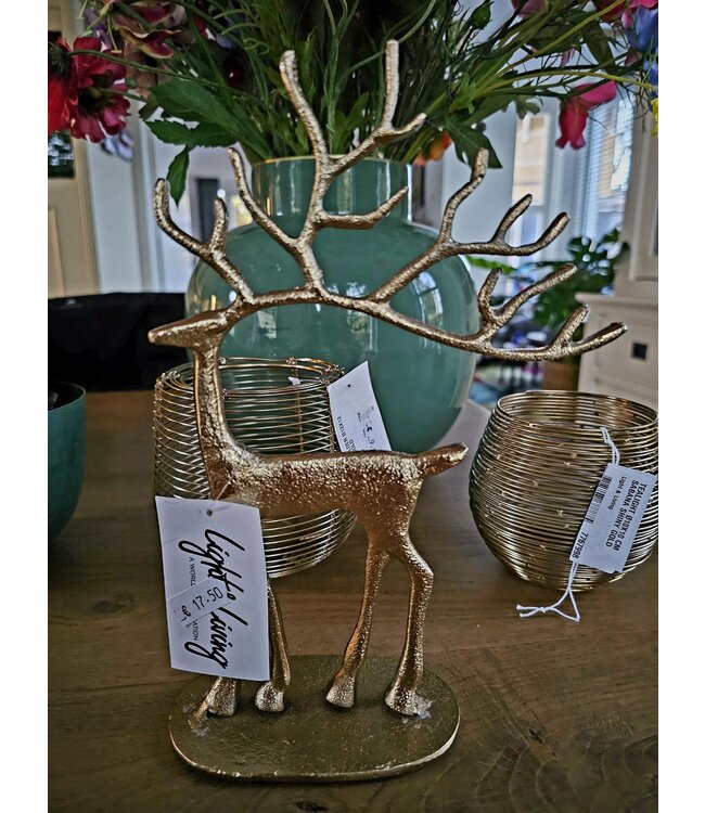 Light & Living Ornament Deer Goud