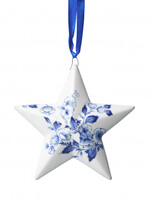 Heinen Delfts Blauw Kerstster hanger