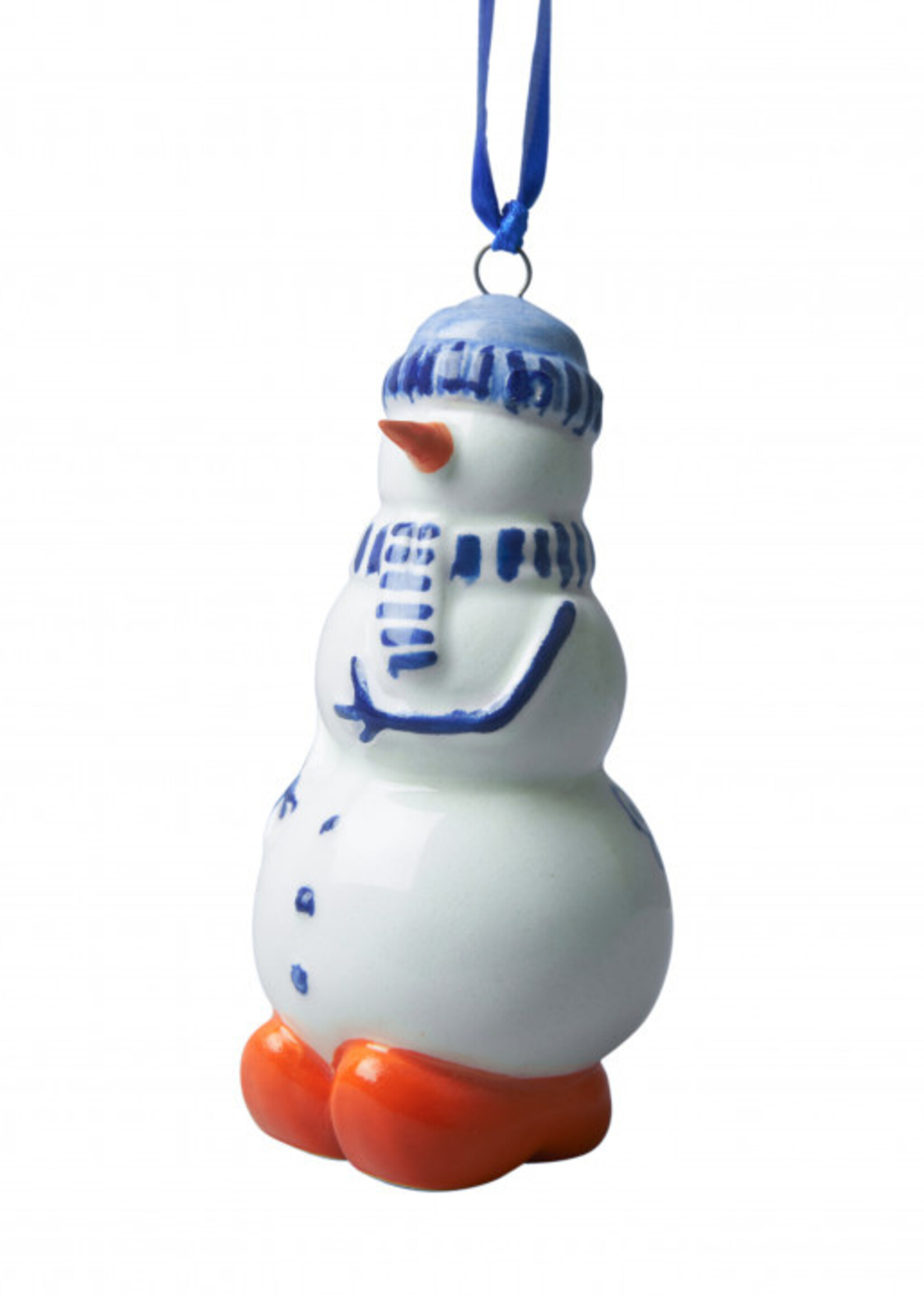 Heinen Delfts Blauw Kersthanger Sneeuwman