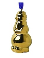 Heinen Delfts Blauw Kersthanger Sneeuwman Goud