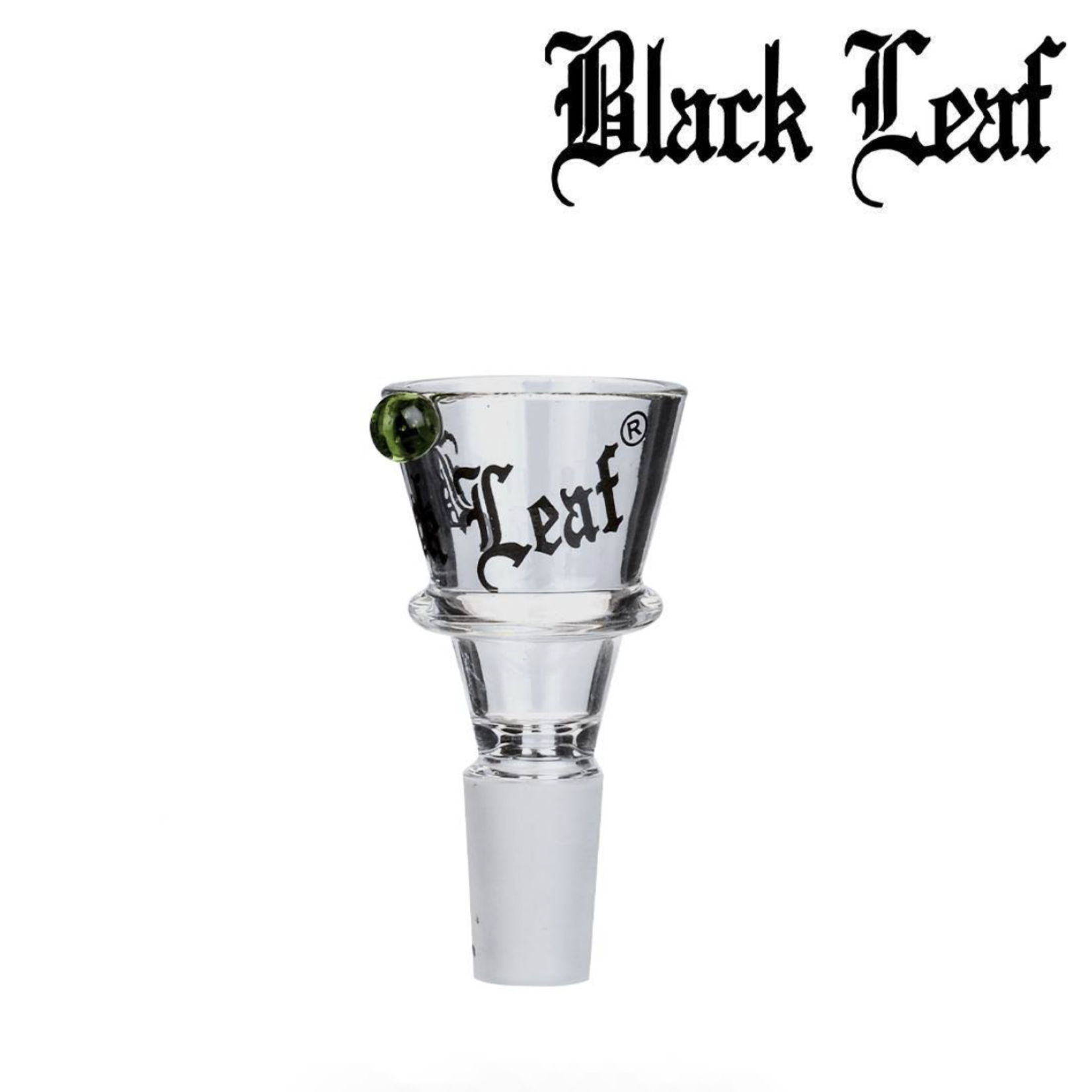 Bong Accessories/Bowl Glass - Black LeafBowl Round 14mm